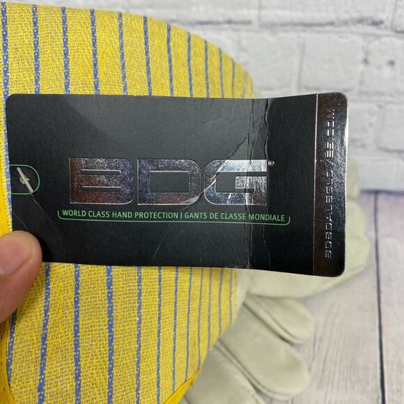 Cowhide Leather Gloves Grain Fitter 5 Inch Cuff BDG 40-1-2510 White Size Large L - Picture 3 of 6